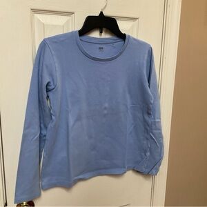 Uniqlo Soft Blue Crew Neck Top